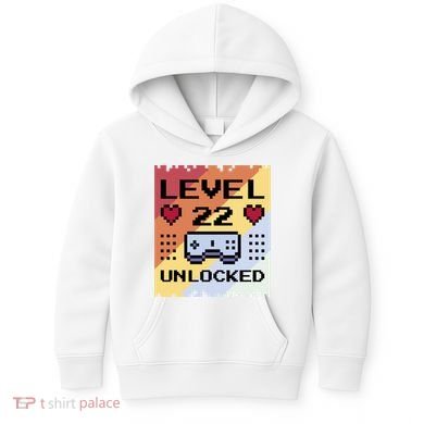Level 22 Unlocked Birthday Kids Hoodie