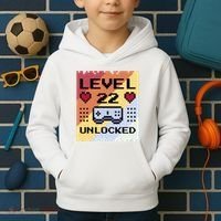Level 22 Unlocked Birthday Kids Hoodie thumb 2