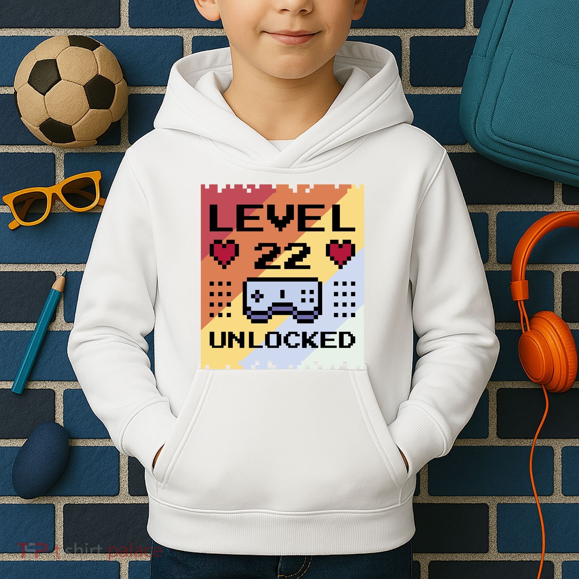 Level 22 Unlocked Birthday Kids Hoodie