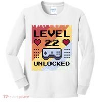 Level 22 Unlocked Birthday Kids Long Sleeve Shirt thumb 0