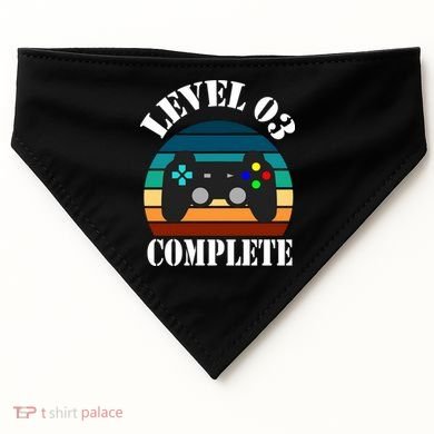 Level 3 Complete Retro Vintage/ 3rd Anniversary Gift/ 3rd Birthday Gift Level3 USA-Made Doggie Bandana