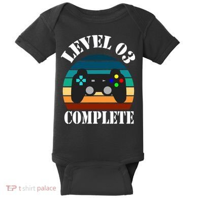 Level 3 Complete Retro Vintage/ 3rd Anniversary Gift/ 3rd Birthday Gift Level3 Baby Bodysuit
