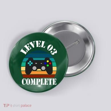 Level 3 Complete Retro Vintage/ 3rd Anniversary Gift/ 3rd Birthday Gift Level3 Button