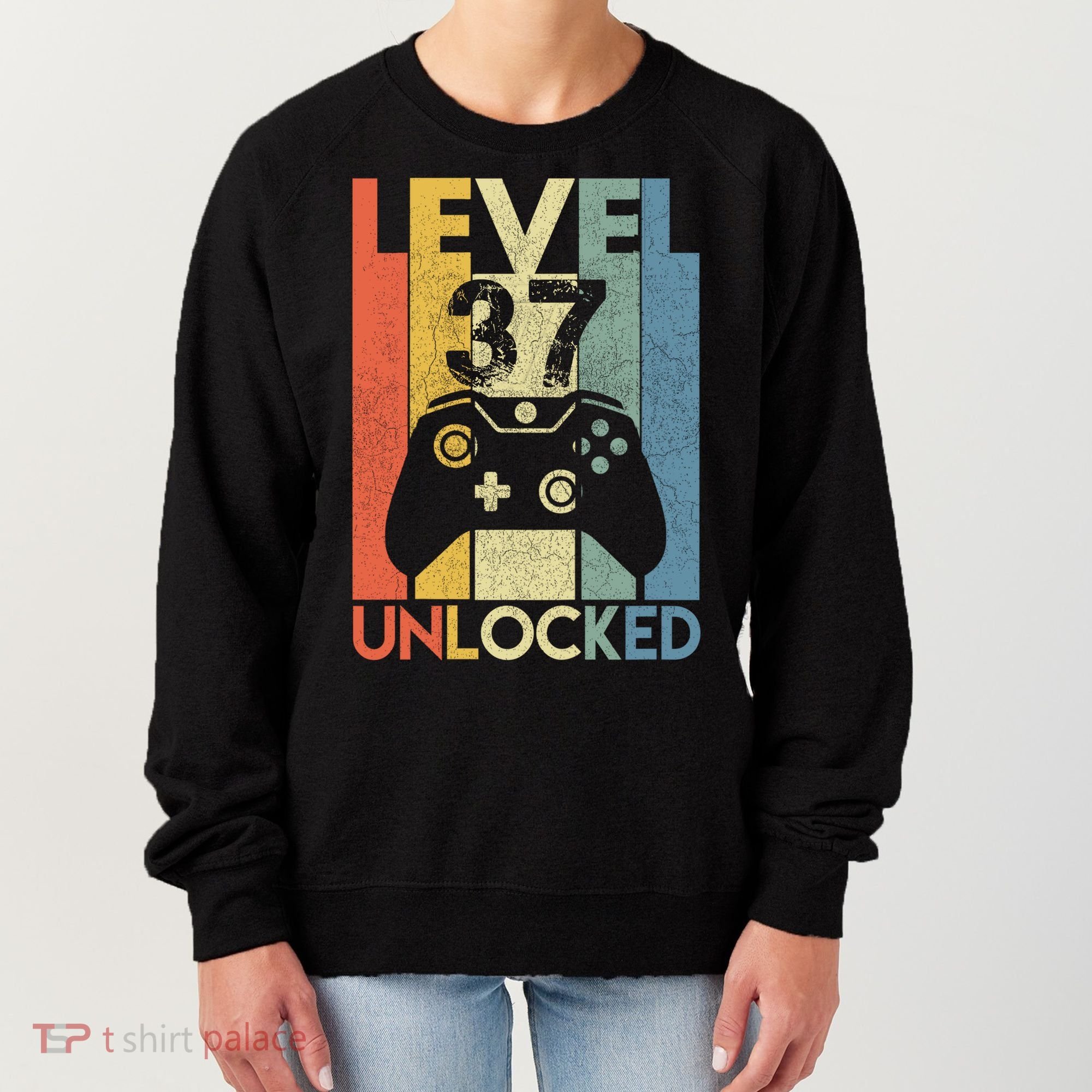 Level 37 Unlocked Awesome Video Game 37 Birthday Gift Women's Sweatshirt