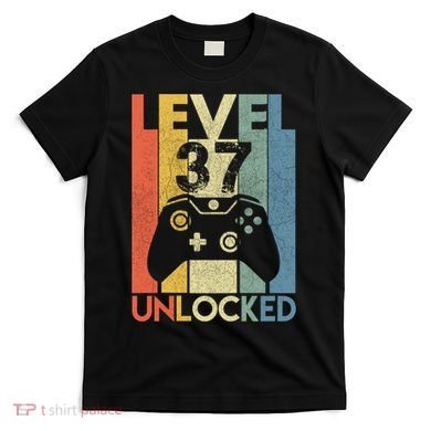 Level 37 Unlocked Awesome Video Game 37 Birthday Gift T-Shirt