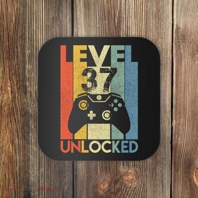 Level 37 Unlocked Awesome Video Game 37 Birthday Gift Coaster