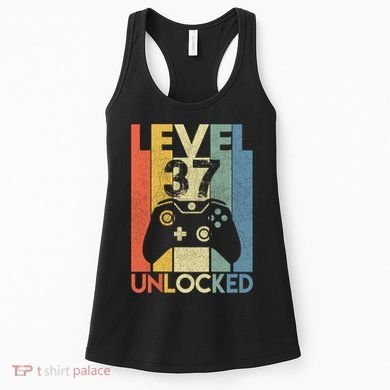 Level 37 Unlocked Awesome Video Game 37 Birthday Gift Women's Tank Top