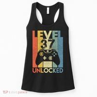Level 37 Unlocked Awesome Video Game 37 Birthday Gift Women's Tank Top thumb 0