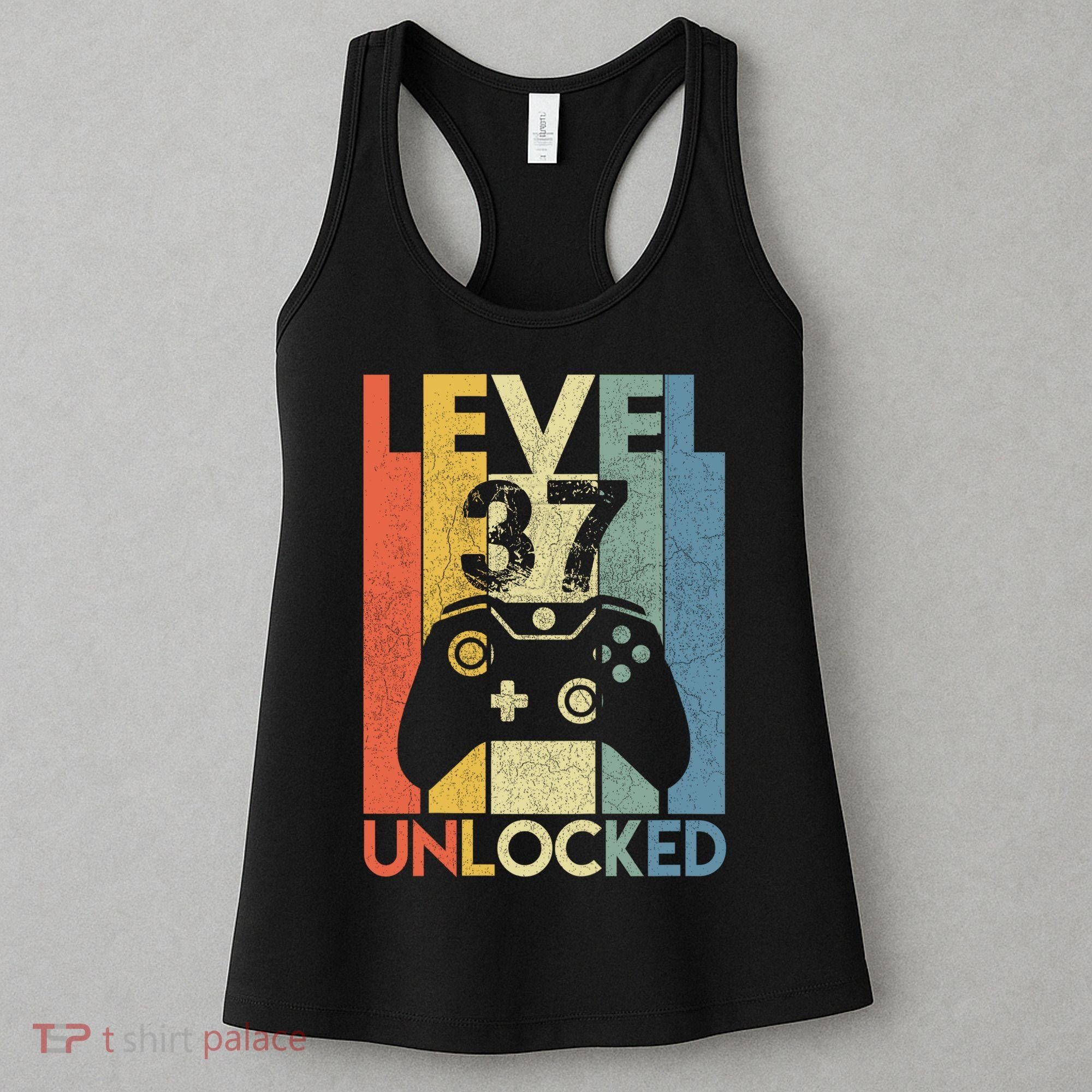 Level 37 Unlocked Awesome Video Game 37 Birthday Gift Women's Tank Top
