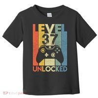 Level 37 Unlocked Awesome Video Game 37 Birthday Gift Toddler T-Shirt thumb 0