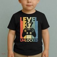 Level 37 Unlocked Awesome Video Game 37 Birthday Gift Toddler T-Shirt thumb 2