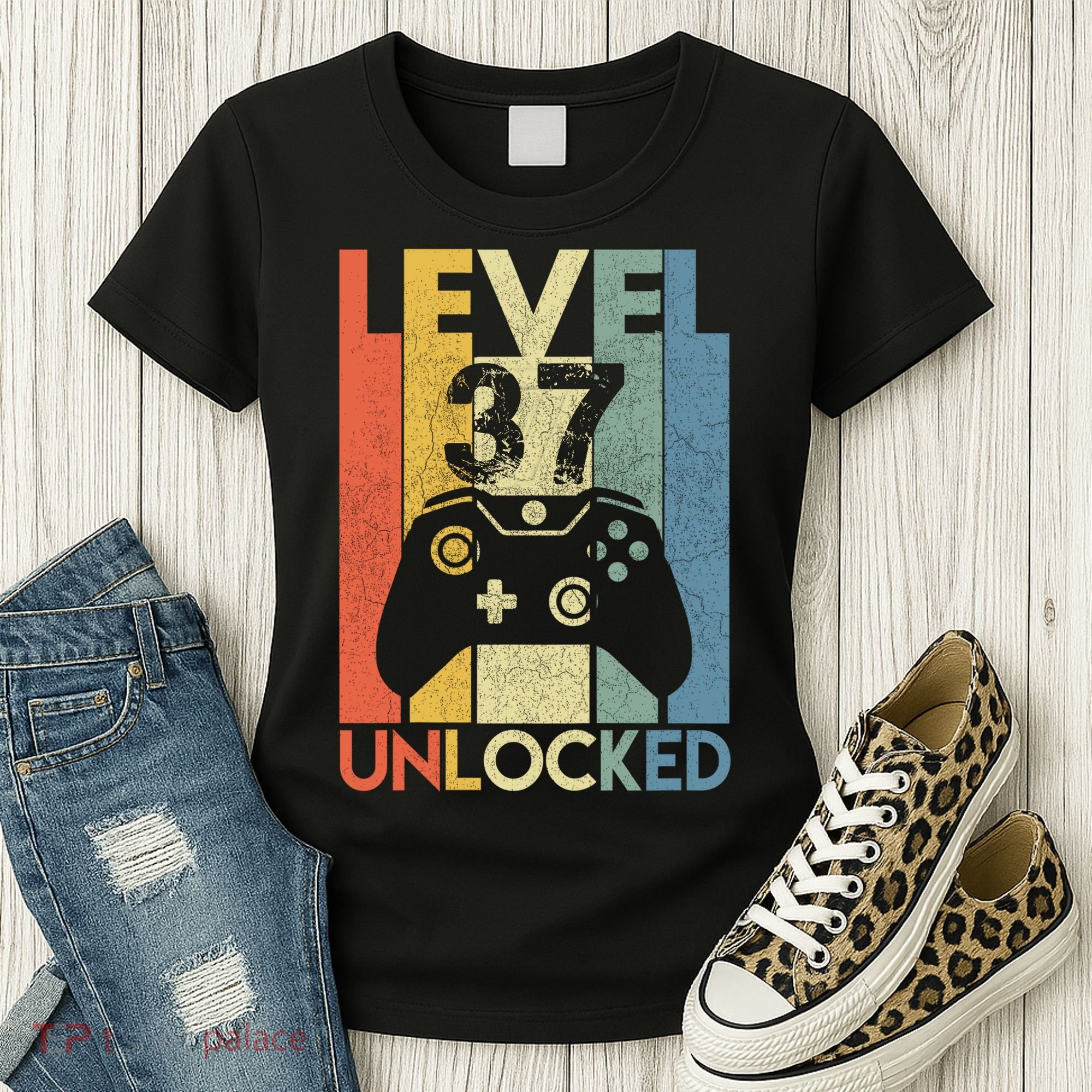 Level 37 Unlocked Awesome Video Game 37 Birthday Gift Women's T-Shirt