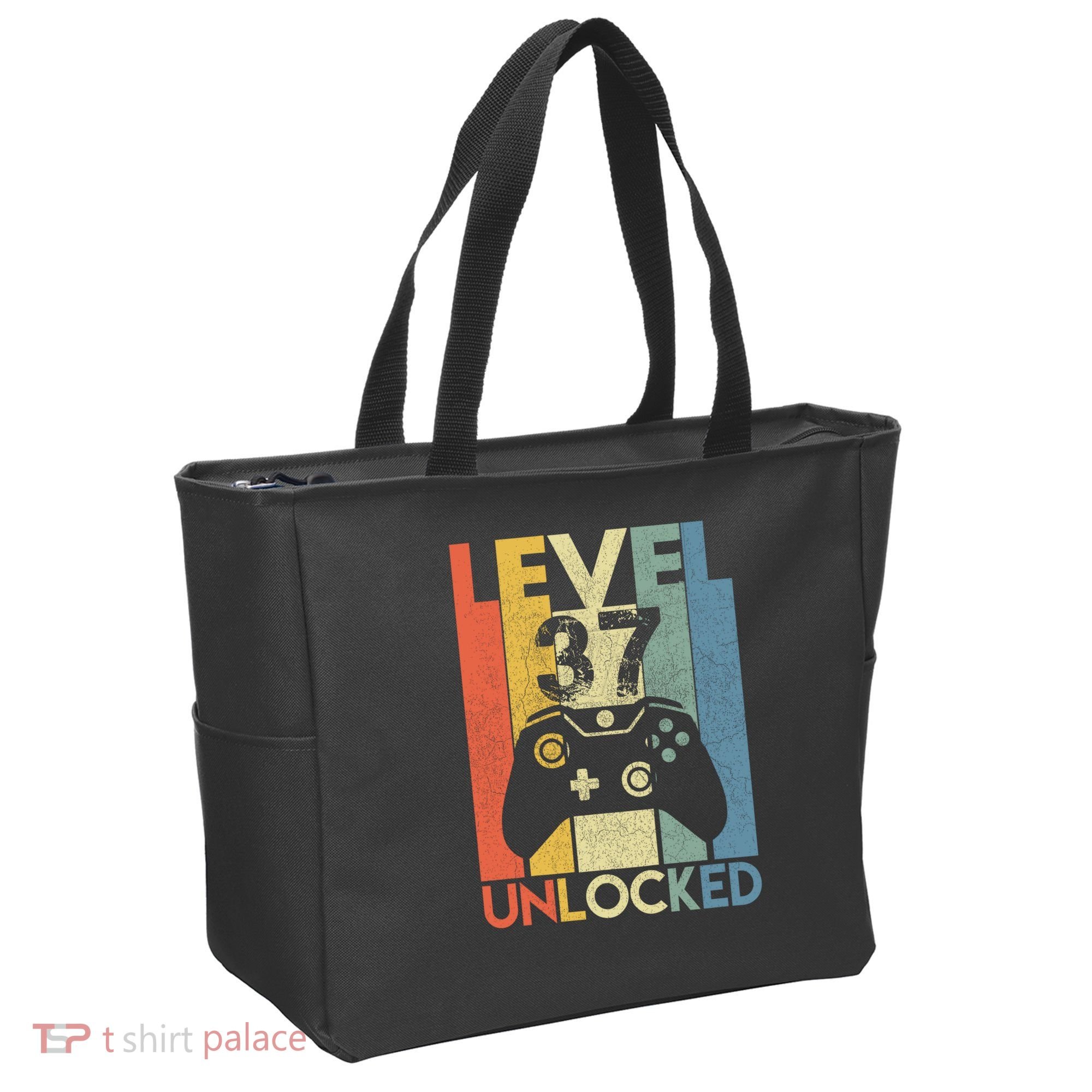 Level 37 Unlocked Awesome Video Game 37 Birthday Gift Tote Bag