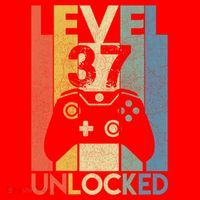 Level 37 Unlocked Awesome Video Game 37 Birthday Gift Santa Hat thumb 1