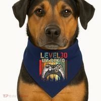 Level 30 Unlocked Video Game 30th Birthday USA-Made Doggie Bandana thumb 1