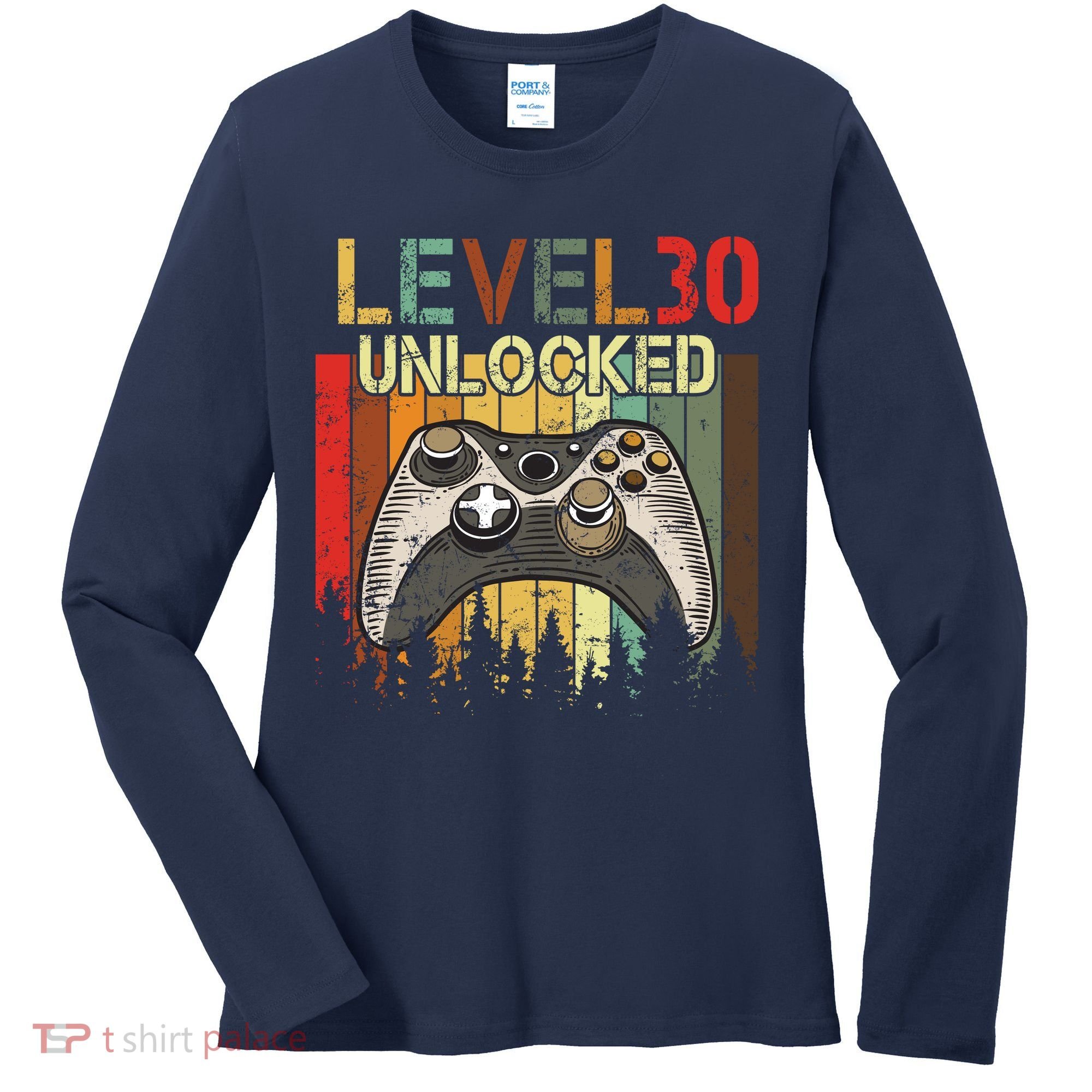 Level 30 Unlocked Video Game 30th Birthday Women's Long Sleeve Shirt