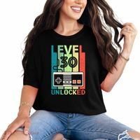 Level 30 Unlocked Video Gamer 30th Birthday Gifts Comfort Colors T-Shirt thumb 0