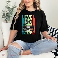 Level 30 Unlocked Video Gamer 30th Birthday Gifts Comfort Colors T-Shirt thumb 2