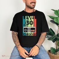 Level 30 Unlocked Video Gamer 30th Birthday Gifts Comfort Colors T-Shirt thumb 3