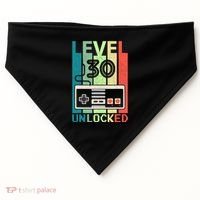 Level 30 Unlocked Video Gamer 30th Birthday Gifts USA-Made Doggie Bandana thumb 0