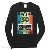 Level 30 Unlocked Video Gamer 30th Birthday Gifts Long Sleeve Shirt thumb 0
