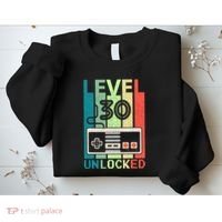 Level 30 Unlocked Video Gamer 30th Birthday Gifts Sweatshirt thumb 2