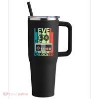 Level 30 Unlocked Video Gamer 30th Birthday Gifts 40oz Vacuum Insulated Stainless Steel Travel Tumbler thumb 0