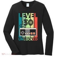 Level 30 Unlocked Video Gamer 30th Birthday Gifts Women's Long Sleeve Shirt thumb 0