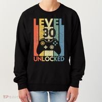 Level 30 Unlocked Funny Video Gamer 30th Birthday Gift Women's Sweatshirt thumb 0
