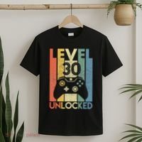 Level 30 Unlocked Funny Video Gamer 30th Birthday Gift T-Shirt thumb 2