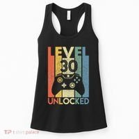 Level 30 Unlocked Funny Video Gamer 30th Birthday Gift Women's Tank Top thumb 0