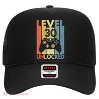 Level 30 Unlocked Funny Video Gamer 30th Birthday Gift Hat thumb 0