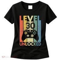 Level 30 Unlocked Funny Video Gamer 30th Birthday Gift Women's T-Shirt thumb 0
