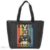 Level 30 Unlocked Funny Video Gamer 30th Birthday Gift Tote Bag thumb 0