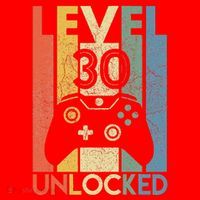 Level 30 Unlocked Funny Video Gamer 30th Birthday Gift Santa Hat thumb 1