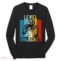 Level 30 Unlocked Video Gamer 30 Year Old 30th Birthday Gift Long Sleeve Shirt thumb 0