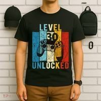 Level 30 Unlocked Video Gamer 30 Year Old 30th Birthday Gift T-Shirt thumb 6