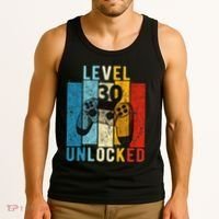 Level 30 Unlocked Video Gamer 30 Year Old 30th Birthday Gift Tank Top thumb 3