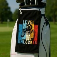 Level 30 Unlocked Video Gamer 30 Year Old 30th Birthday Gift Golf Towel thumb 2
