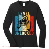 Level 30 Unlocked Video Gamer 30 Year Old 30th Birthday Gift Women's Long Sleeve Shirt thumb 0