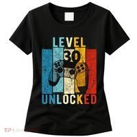 Level 30 Unlocked Video Gamer 30 Year Old 30th Birthday Gift Women's T-Shirt thumb 0