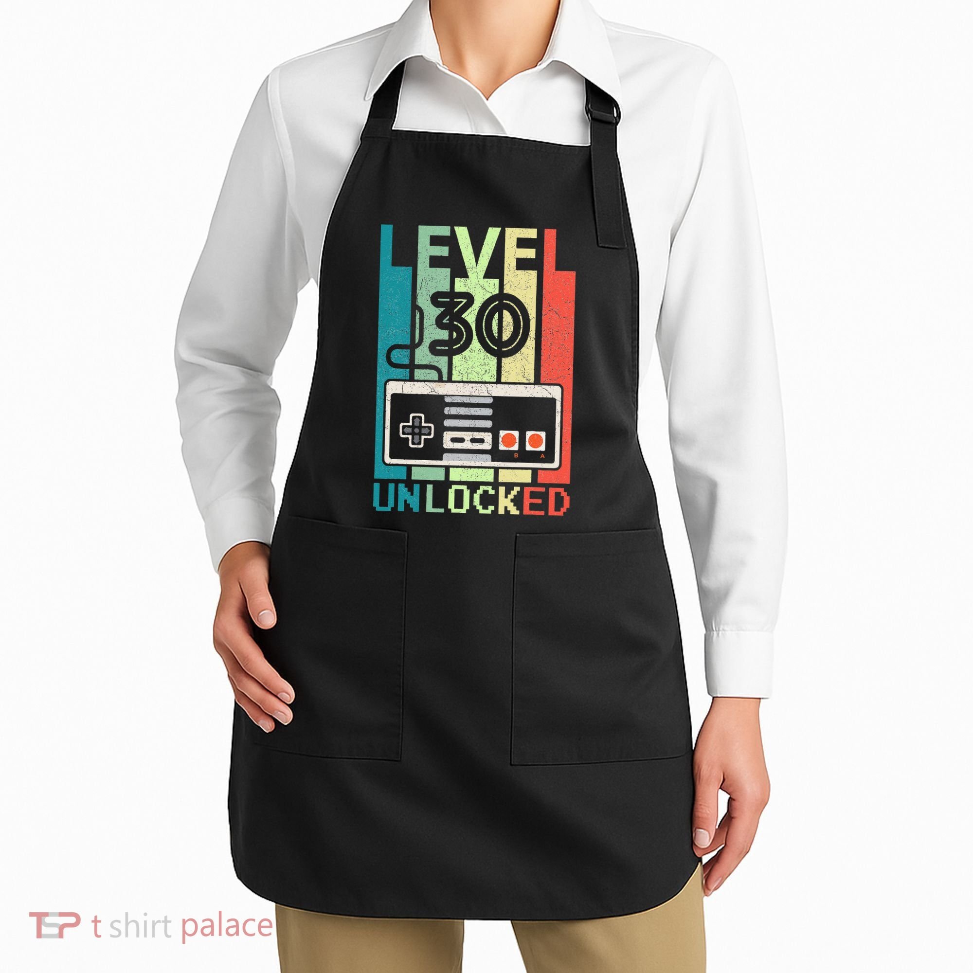 Level 30 Unlocked Video Gamer 30th Birthday Gifts Cute Apron