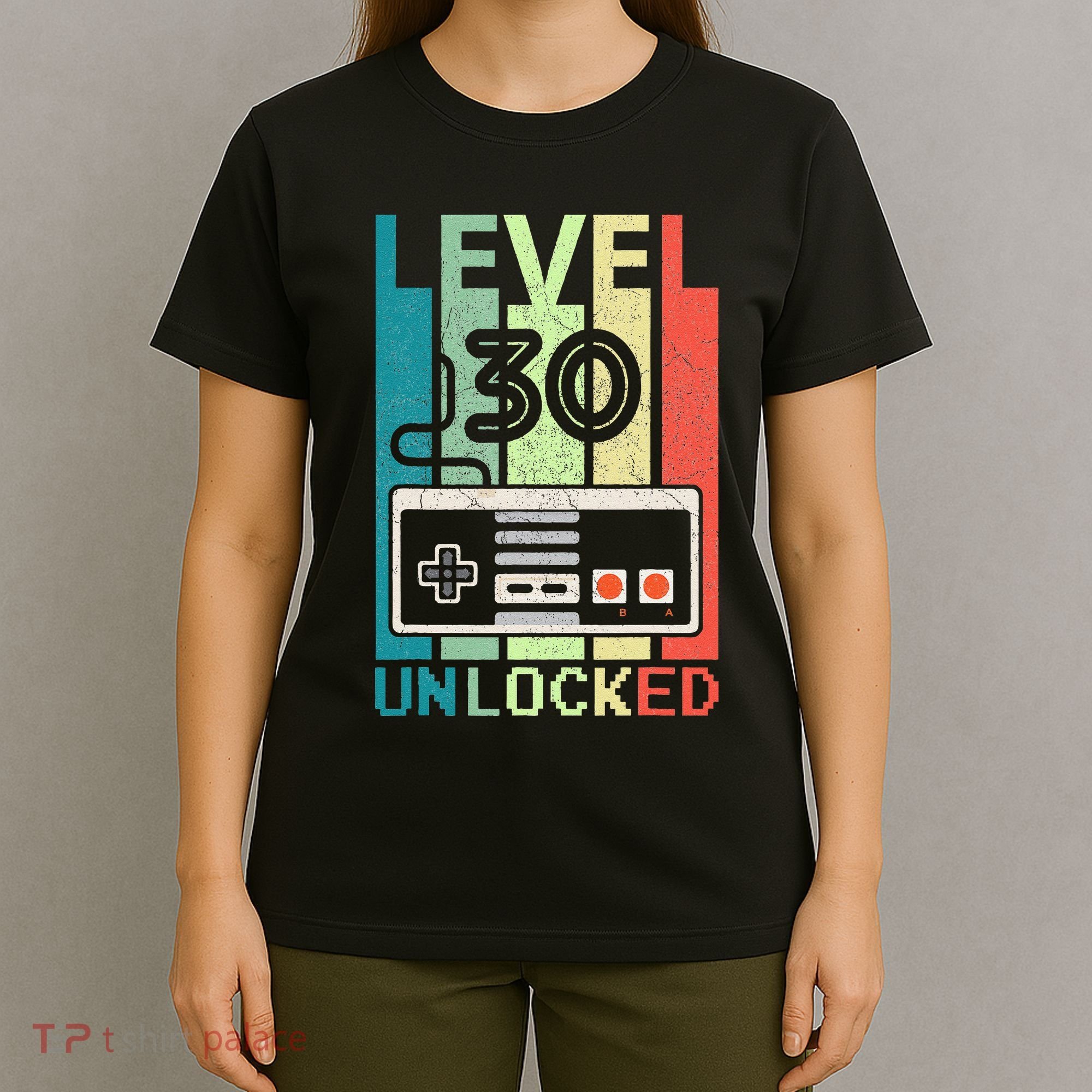 Level 30 Unlocked Video Gamer 30th Birthday Gifts Cute T-Shirt
