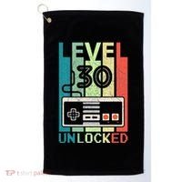 Level 30 Unlocked Video Gamer 30th Birthday Gifts Cute Golf Towel thumb 0