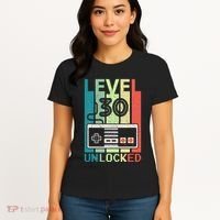 Level 30 Unlocked Video Gamer 30th Birthday Gifts Cute Women's T-Shirt thumb 4