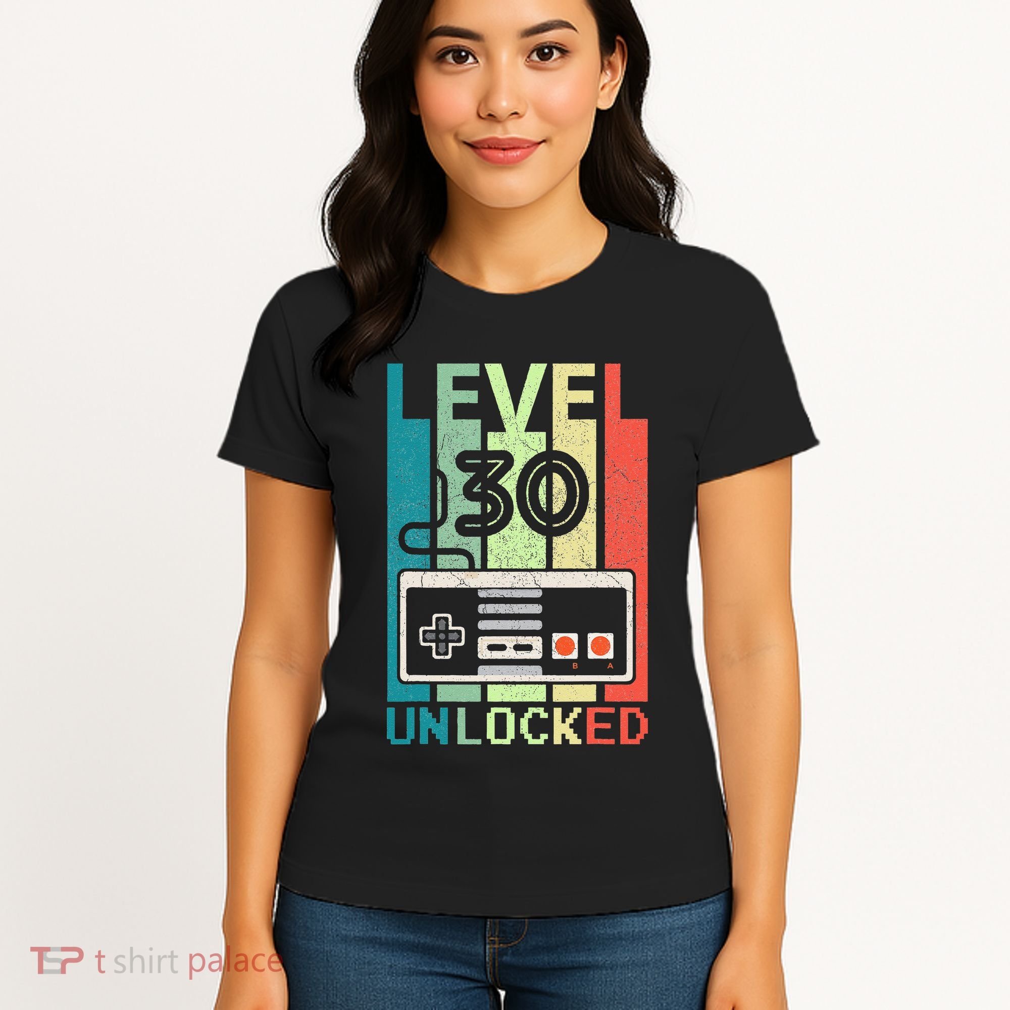 Level 30 Unlocked Video Gamer 30th Birthday Gifts Cute Women's T-Shirt