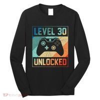 Level 30 Unlocked Video Gamer 30th Birthday Gifts Long Sleeve Shirt thumb 0
