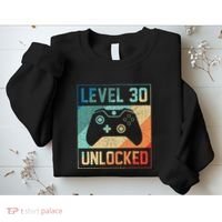 Level 30 Unlocked Video Gamer 30th Birthday Gifts Sweatshirt thumb 2