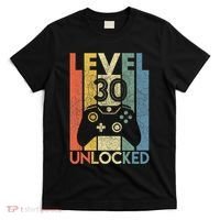 Level 30 Unlocked Funny Video Gamer 30th Birthday T-Shirt thumb 0