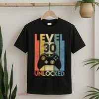 Level 30 Unlocked Funny Video Gamer 30th Birthday T-Shirt thumb 2